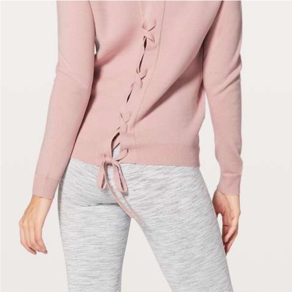 405-Lululemon Tied To You Pullover Sweater Light Pink